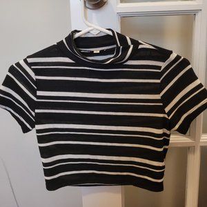 Boutique Half Turtle-Neck Crop Top